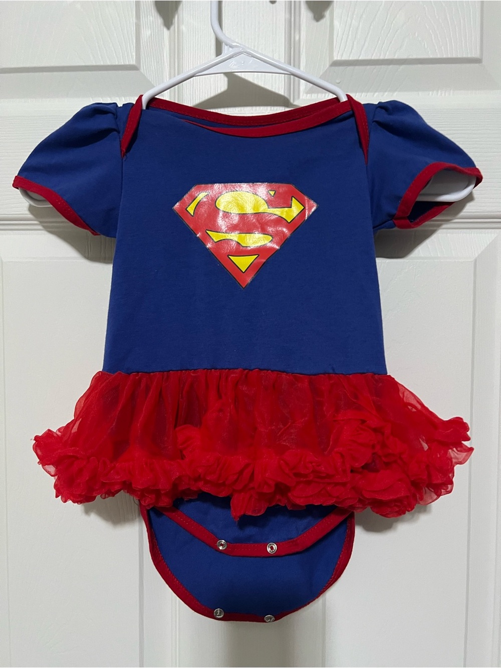 Supergirl-Inspired Blue and Red Tutu Onesie Costume for Kids